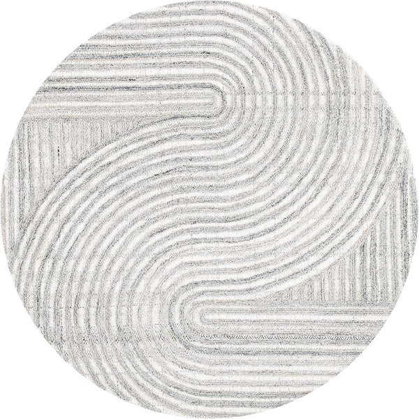 Gracie Oaks Marclene Handmade Performance White/Gray Rug Wayfair